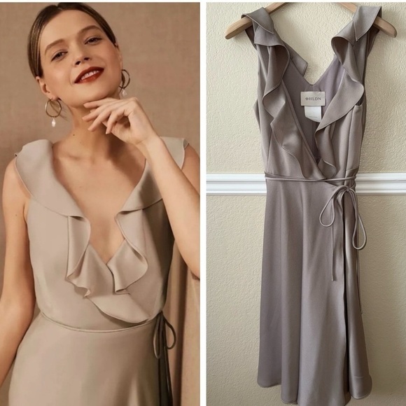BHLDN Dresses & Skirts - BHLDN Midi Wrap Dress Size 4